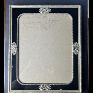 Ornate Silver-Tone Picture Frame with Black Mat